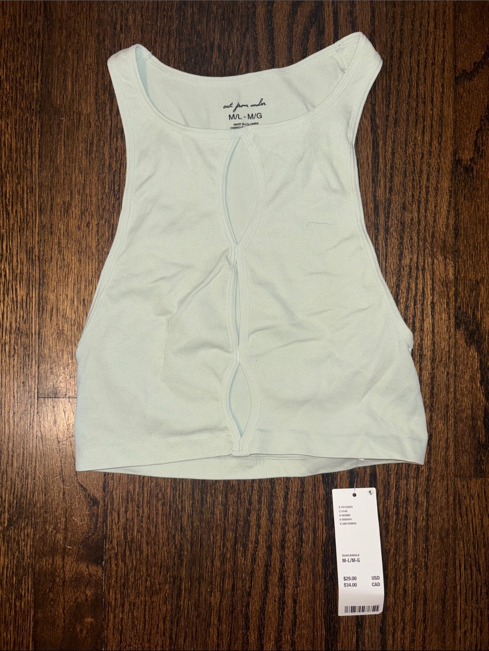 Out From Under Urban Outfitters Mint Cut-Out Tank